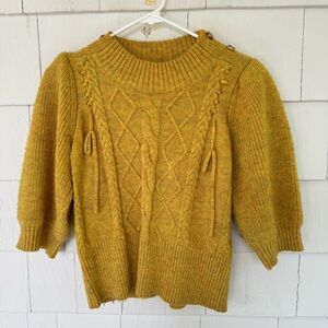 Munthe Wool Blend Pullover Sweater Mustard Yellow size EU34 US4